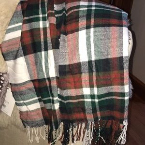 J Crew Plaid Blanket Scarf Red Green